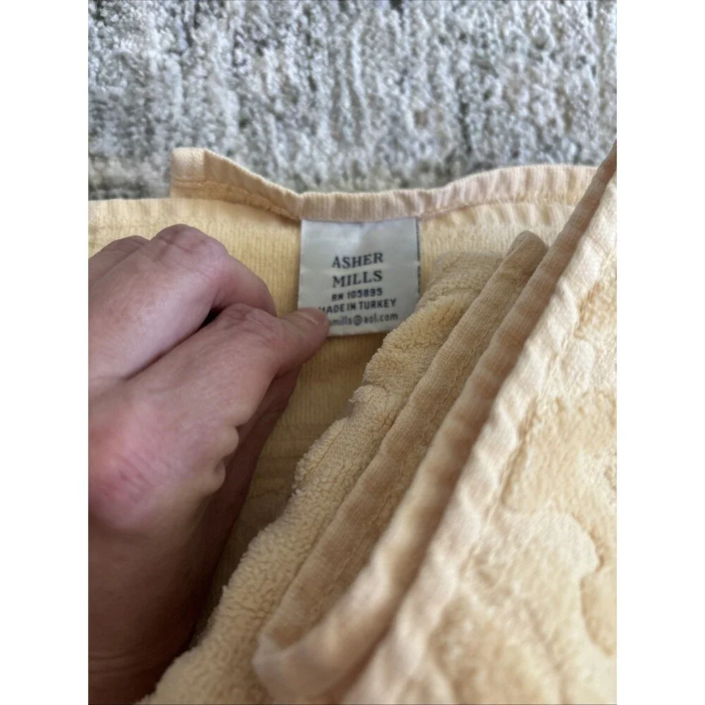 Asher Mills 4 Pc Towel Set 2 Bath Towels 2 Hand Towels Jacquard Scroll Cotton